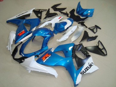 Blue and White OEM Style 09-16 Suzuki GSXR 1000 Motorcycle Fairings