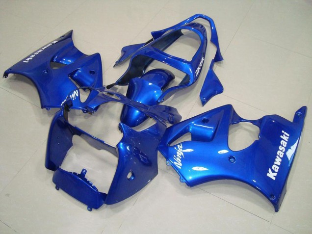 Blue with White Decals 00-02 Kawasaki ZX6R Motorcycle Fairings Blue with White Decals 00-02 Kawasaki ZX6R Motorcycle Fairings