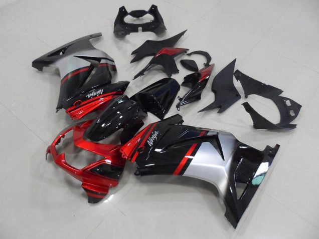 Candy Red Black Silver 08-12 Kawasaki ZX250R Motorcycle Fairings Candy Red Black Silver 08-12 Kawasaki ZX250R Motorcycle Fairings