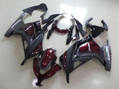 Dark Red and Grey 13-16 Kawasaki ZX300R Motorcycle Fairings