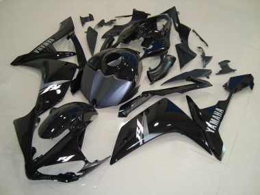 Glossy Black White 07-08 Yamaha YZF R1 Motorcycle Fairings