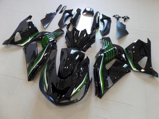 Glossy Black with Green Line 06-11 Kawasaki ZX14R ZZR1400 Motorcycle Fairings Glossy Black with Green Line 06-11 Kawasaki ZX14R ZZR1400 Motorcycle Fairings