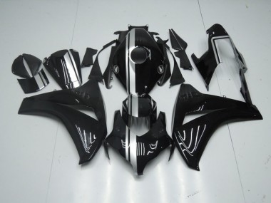 Glossy Black with Silver Stripe 08-11 Honda CBR1000RR Motorcycle Fairings