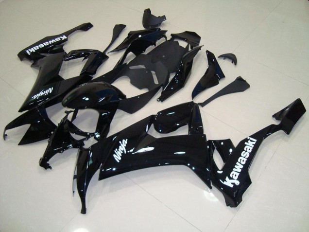 Glossy Black with White Sticker 08-10 Kawasaki ZX10R Motorcycle Fairings