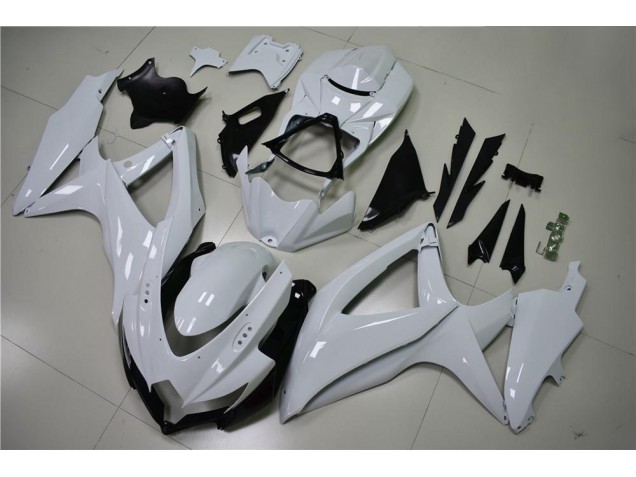 Glossy White 08-10 Suzuki GSXR 600/750 Motorcycle Fairings Glossy White 08-10 Suzuki GSXR 600/750 Motorcycle Fairings