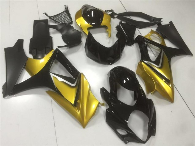 Gold Black 07-08 Suzuki GSXR 1000 Motorcycle Fairing Gold Black 07-08 Suzuki GSXR 1000 Motorcycle Fairing