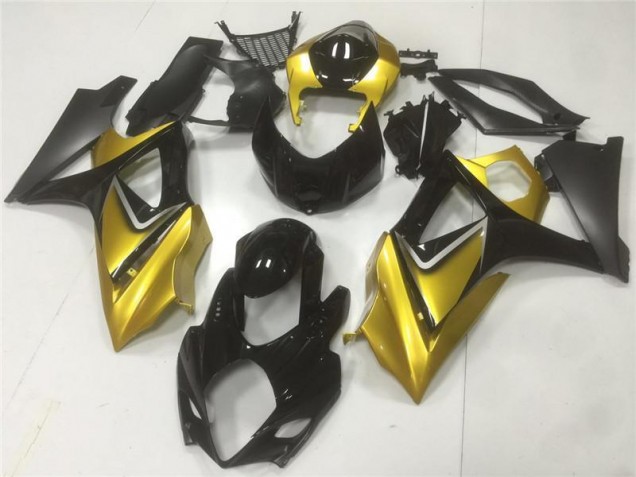 Gold Black 07-08 Suzuki GSXR 1000 Motorcycle Fairing Gold Black 07-08 Suzuki GSXR 1000 Motorcycle Fairing