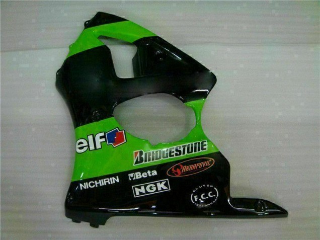 Green 00-02 Kawasaki ZX6R Motorcycle Fairings Green 00-02 Kawasaki ZX6R Motorcycle Fairings