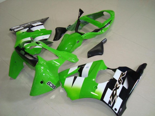 Green Black 00-02 Kawasaki ZX6R Motorcycle Fairing Kits