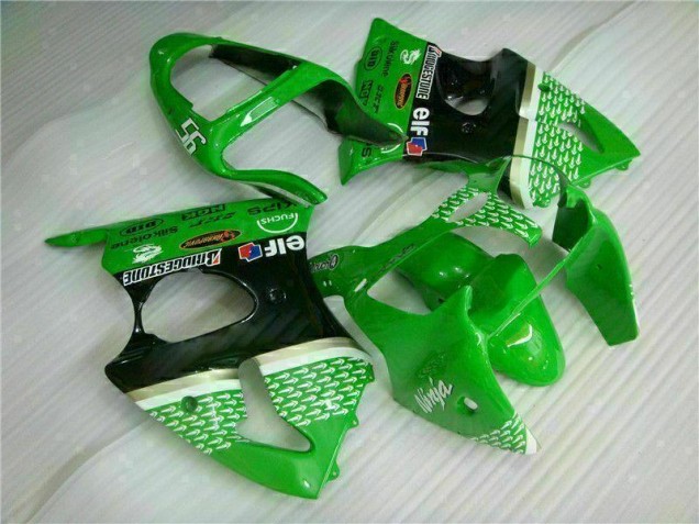 Green Black 00-02 Kawasaki ZX6R Motorcycle Fairing Kits & Plastic Green Black 00-02 Kawasaki ZX6R Motorcycle Fairing Kits & Plastic