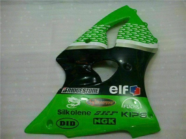Green Black 00-02 Kawasaki ZX6R Motorcycle Fairing
