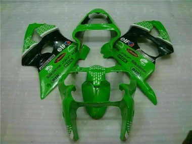 Green Black 00-02 Kawasaki ZX6R Motorcycle Fairing