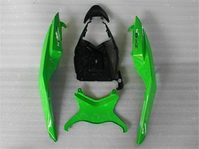 Green Black 09-12 Kawasaki ZX6R Motorcycle Fairings Green Black 09-12 Kawasaki ZX6R Motorcycle Fairings