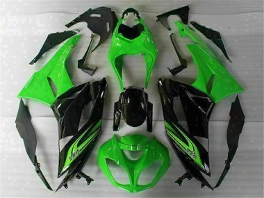 Green Black 09-12 Kawasaki ZX6R Motorcycle Fairings