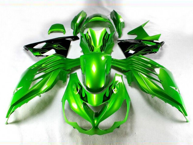 Green Black 12-21 Kawasaki ZX14R ZZR1400 Motorcycle Fairings