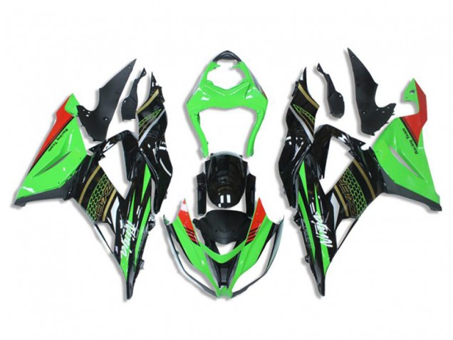 Green Black 13-18 Kawasaki ZX6R Motorcycle Fairing Green Black 13-18 Kawasaki ZX6R Motorcycle Fairing