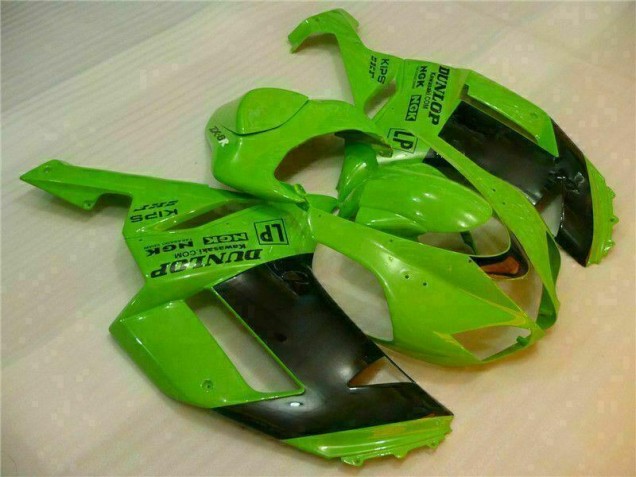 Green Black Dunlop 07-08 Kawasaki ZX6R Motorcycle Fairings Green Black Dunlop 07-08 Kawasaki ZX6R Motorcycle Fairings