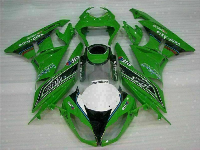 Green Black LeoVince 09-12 Kawasaki ZX6R Motorcycle Fairings