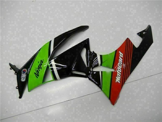 Green Black Red 09-12 Kawasaki ZX6R Motorcycle Fairings