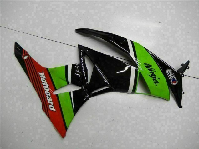 Green Black Red 09-12 Kawasaki ZX6R Motorcycle Fairings