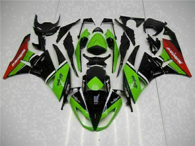 Green Black Red 09-12 Kawasaki ZX6R Motorcycle Fairings