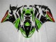 Green Black Red 09-12 Kawasaki ZX6R Motorcycle Fairings