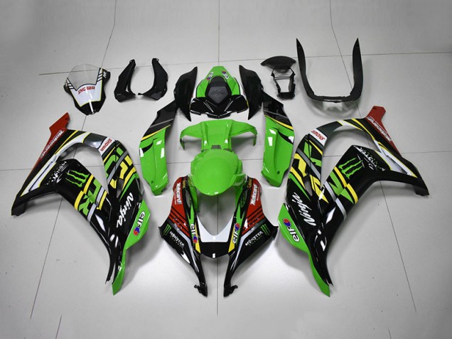 Green Black Red Ninja Monster 16-19 Kawasaki ZX10R Motorcycle Fairings Green Black Red Ninja Monster 16-19 Kawasaki ZX10R Motorcycle Fairings