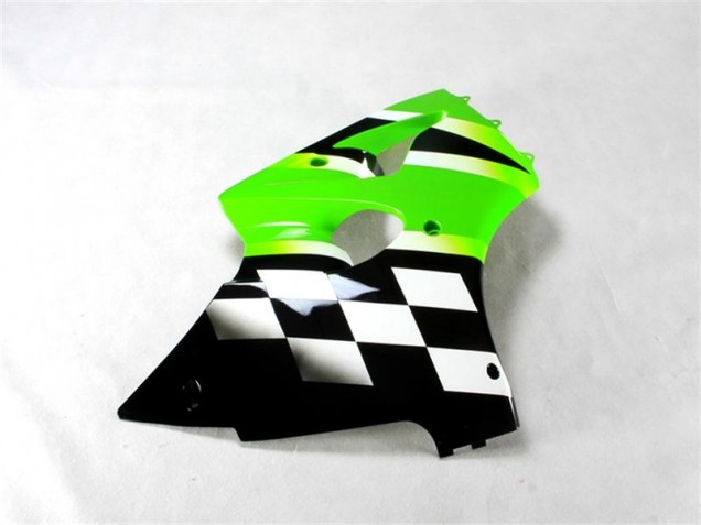 Green Black White 00-02 Kawasaki ZX6R Motorcycle Fairings Green Black White 00-02 Kawasaki ZX6R Motorcycle Fairings