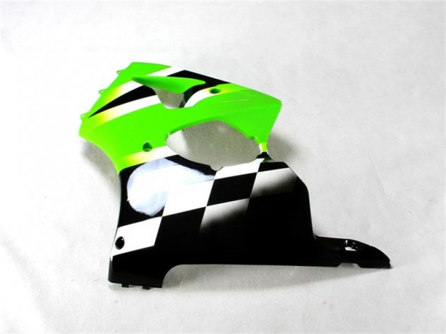 Green Black White 00-02 Kawasaki ZX6R Motorcycle Fairings Green Black White 00-02 Kawasaki ZX6R Motorcycle Fairings