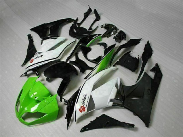 Green Black White 25 09-12 Kawasaki ZX6R Motorcycle Fairings Green Black White 25 09-12 Kawasaki ZX6R Motorcycle Fairings