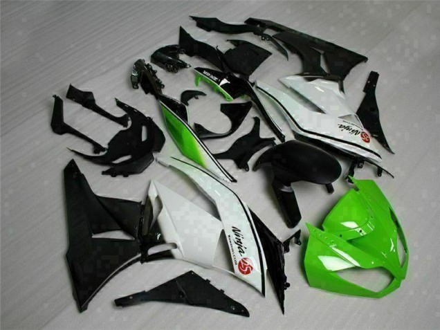 Green Black White 25 09-12 Kawasaki ZX6R Motorcycle Fairings Green Black White 25 09-12 Kawasaki ZX6R Motorcycle Fairings