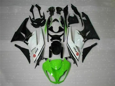 Green Black White 25 09-12 Kawasaki ZX6R Motorcycle Fairings