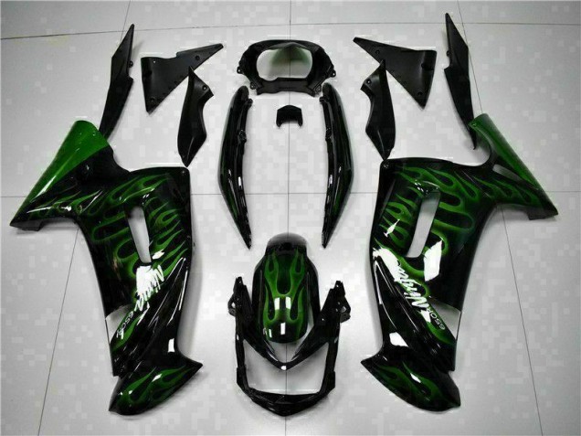 Green Flame 06-08 Kawasaki EX650 Motorcycle Fairings