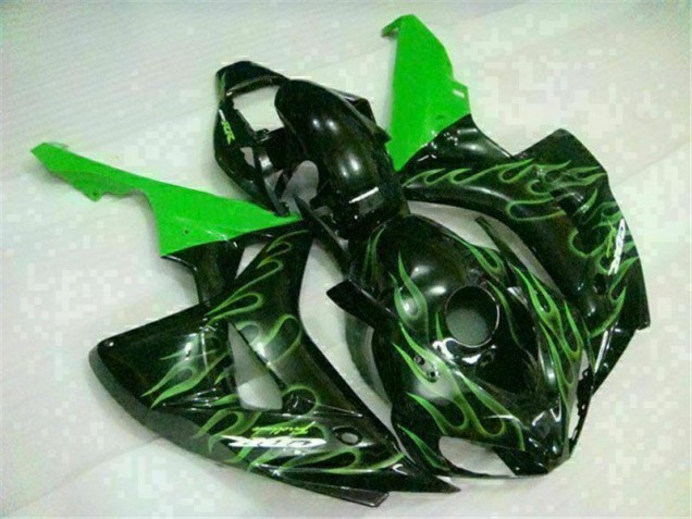 Green Flame Black 06-07 Honda CBR1000RR Motorcycle Fairings Green Flame Black 06-07 Honda CBR1000RR Motorcycle Fairings