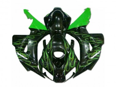 Green Flame Black 06-07 Honda CBR1000RR Motorcycle Fairings