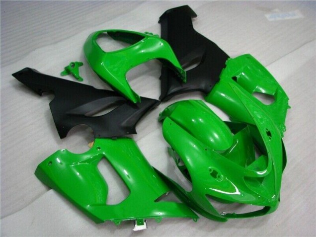 Green Matte Black 05-06 Kawasaki ZX6R Motorcycle Fairings
