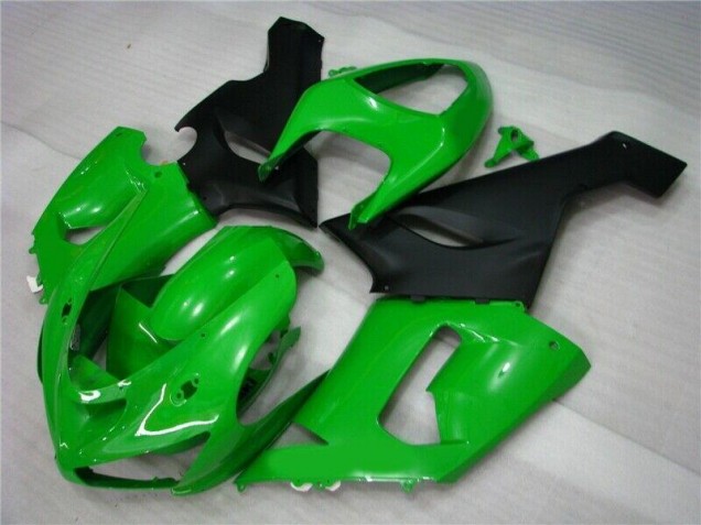 Green Matte Black 05-06 Kawasaki ZX6R Motorcycle Fairings