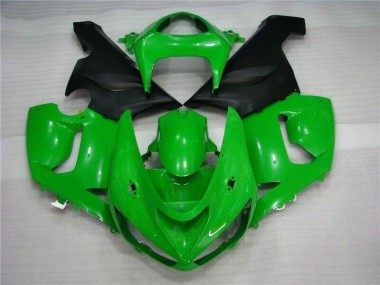 Green Matte Black 05-06 Kawasaki ZX6R Motorcycle Fairings