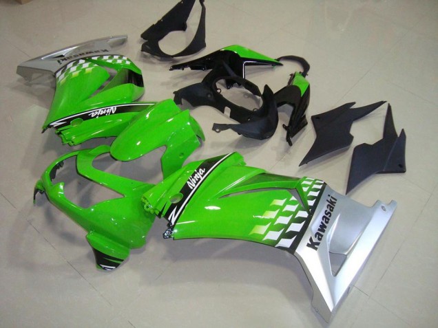 Green Silver 08-12 Kawasaki ZX250R Motorcycle Fairings