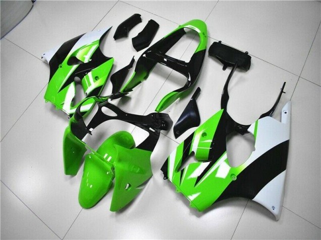 Green White Black 00-02 Kawasaki ZX6R Motorcycle Fairings Green White Black 00-02 Kawasaki ZX6R Motorcycle Fairings