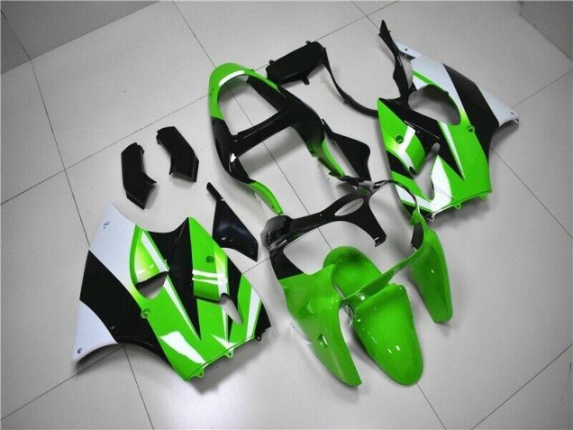 Green White Black 00-02 Kawasaki ZX6R Motorcycle Fairings Green White Black 00-02 Kawasaki ZX6R Motorcycle Fairings
