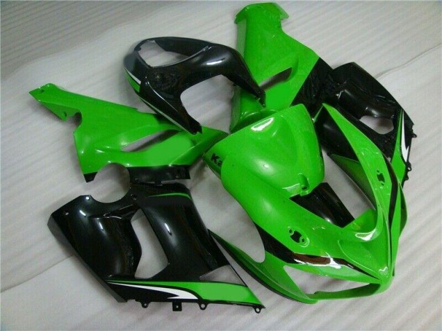 Green White Black 05-06 Kawasaki ZX6R Motorcycle Fairings Green White Black 05-06 Kawasaki ZX6R Motorcycle Fairings