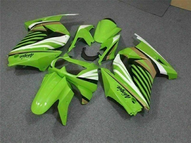 Green White Black Ninja 08-12 Kawasaki EX250 Motorcycle Fairings Green White Black Ninja 08-12 Kawasaki EX250 Motorcycle Fairings
