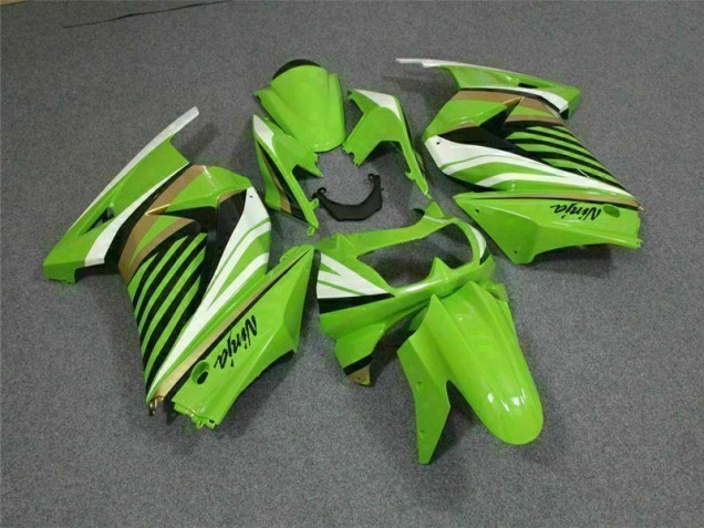 Green White Black Ninja 08-12 Kawasaki EX250 Motorcycle Fairings Green White Black Ninja 08-12 Kawasaki EX250 Motorcycle Fairings