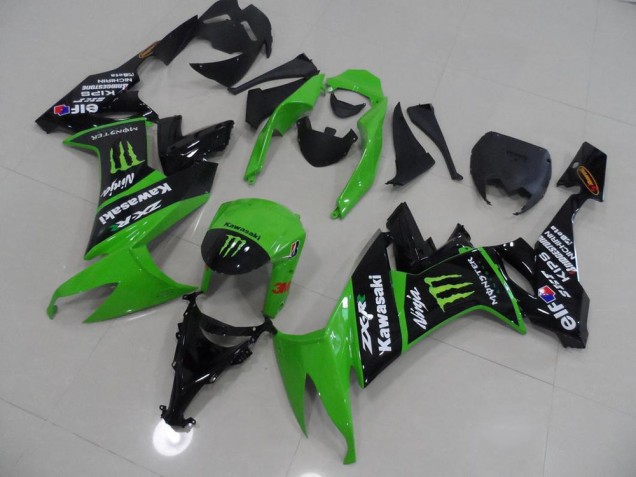 Green and Black Monster 08-10 Kawasaki ZX10R Motorcycle Fairings Green and Black Monster 08-10 Kawasaki ZX10R Motorcycle Fairings