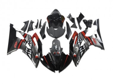 Grey Red Shark 08-16 Yamaha YZF R6 Motorcycle Fairings