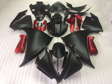Matte Black Glossy Red 12-14 Yamaha YZF R1 Motorcycle Fairings
