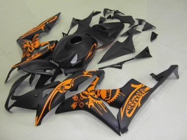 Matte Black Orange Sticker 07-08 Honda CBR600RR Motorcycle Fairings