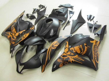 Matte Black Orange Sticker 09-12 Honda CBR600RR Motorcycle Fairings