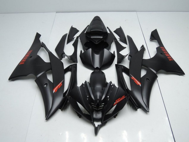Matte Black Red Decals 08-16 Yamaha YZF R6 Motorcycle Fairings Matte Black Red Decals 08-16 Yamaha YZF R6 Motorcycle Fairings